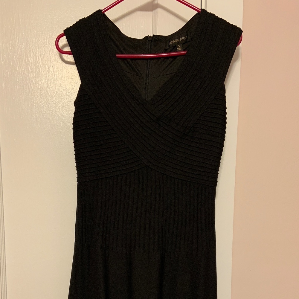 Tadashi Shoji A-line black flare dress